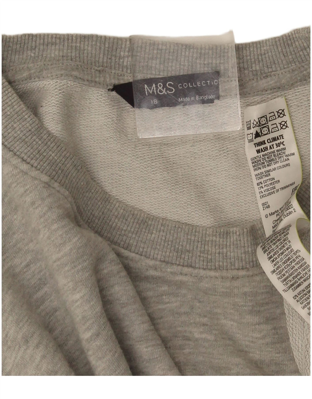 Marks & Spencer Damska bluza oversize UK 18 XL, szara, nakrapiana