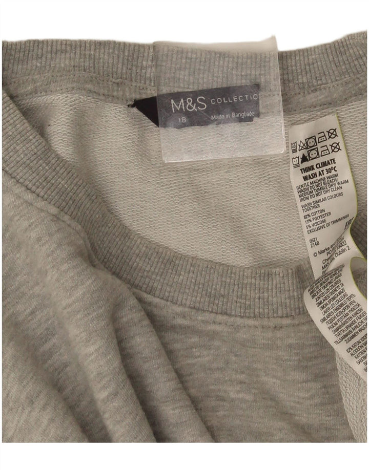 Marks & Spencer Damska bluza oversize UK 18 XL, szara, nakrapiana