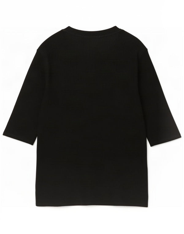 Marks & Spencer Damski top z rękawem 3/4 UK 14, duży, czarny wiskoza