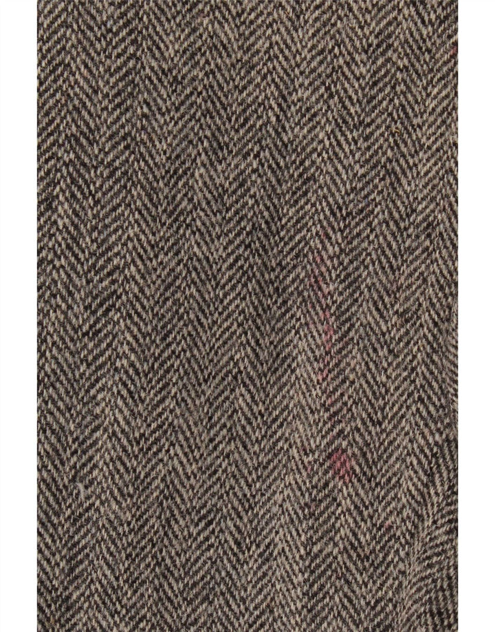 Męska marynarka zapinana na 2 guziki Harris Tweed UK 40 Duża szara wełna w jodełkę