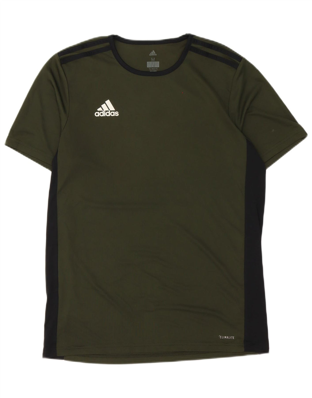 Adidas Męska koszulka Climalite Top, średni zielony poliester z blokami kolorów