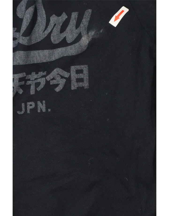 Męski top graficzny Superdry z długim rękawem, duży, granatowy, bawełniany