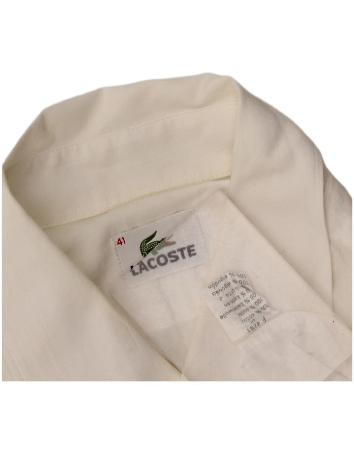 Koszula męska z krótkim rękawem Lacoste, rozmiar 41, duża, biała, bawełniana