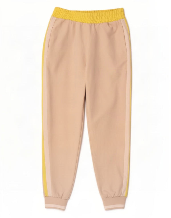 Zara Womens Tracksuit Trousers Joggers UK 10 Small Beige Colourblock