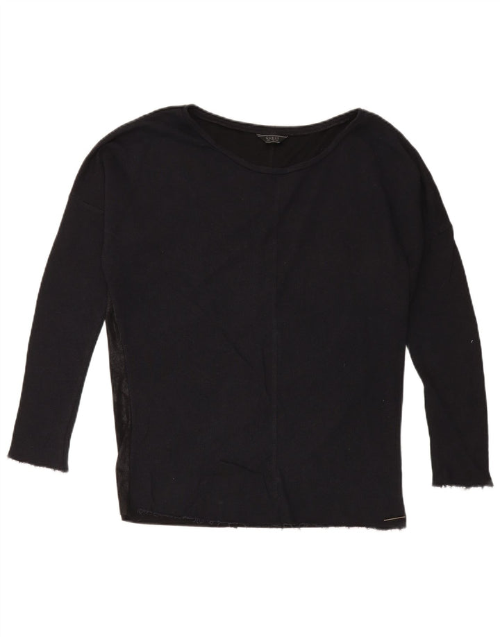 Damski top oversize Guess z długim rękawem UK 10, mały, czarny