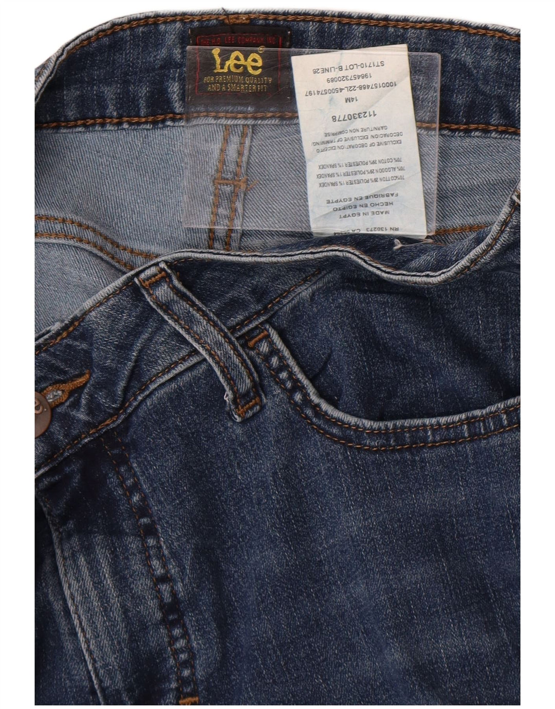 Damskie dżinsy Lee Capri z wysokim stanem US 14 XL W34 L22 Niebieski poliester