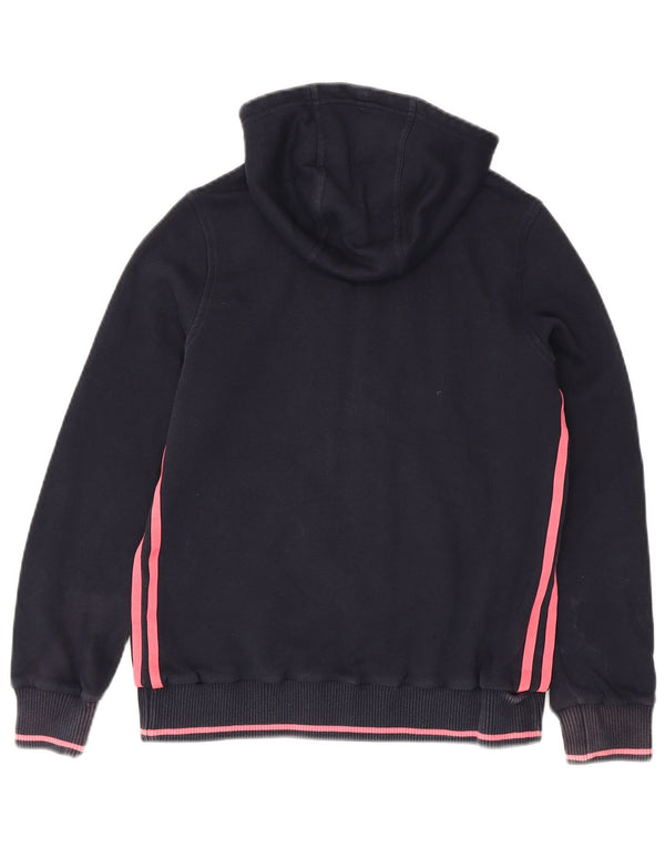 Adidas Girls Zip Hoodie Sweater 13-14 Years Navy Blue Cotton