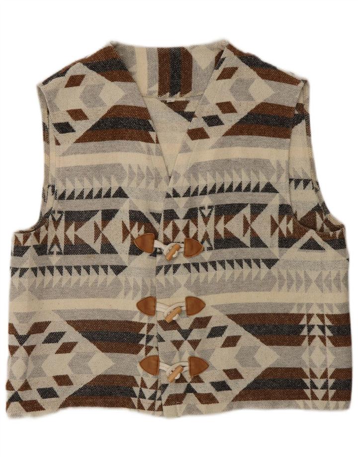 Sweter męski w stylu vintage, średni, wielobarwny, geometryczny, aztecki