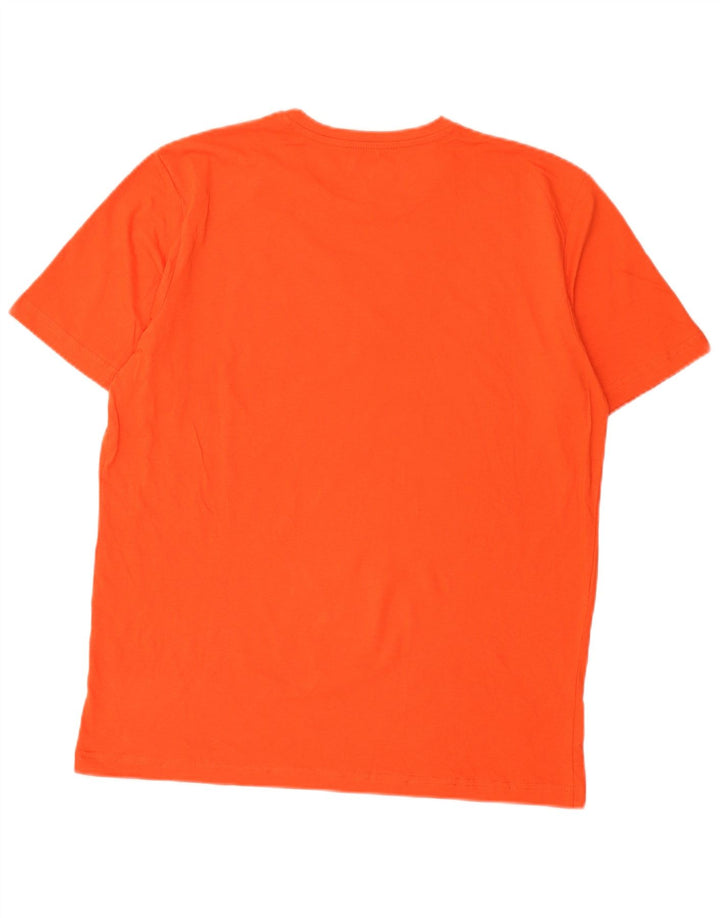 Męski T-shirt z grafiką Kappa, duży, pomarańczowy