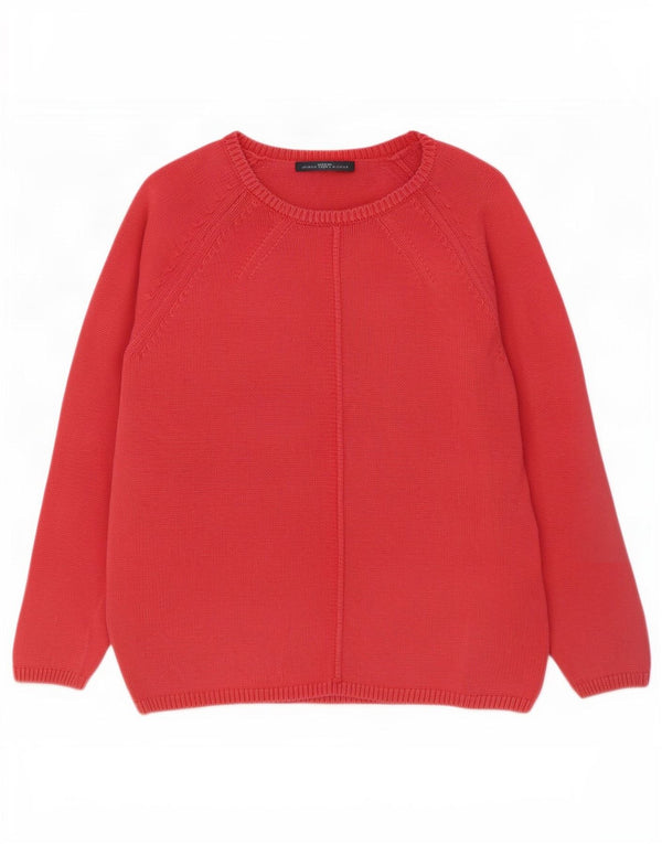 Marks & Spencer Damski sweter z dekoltem w łódkę, UK 16, duży, różowy, bawełniany