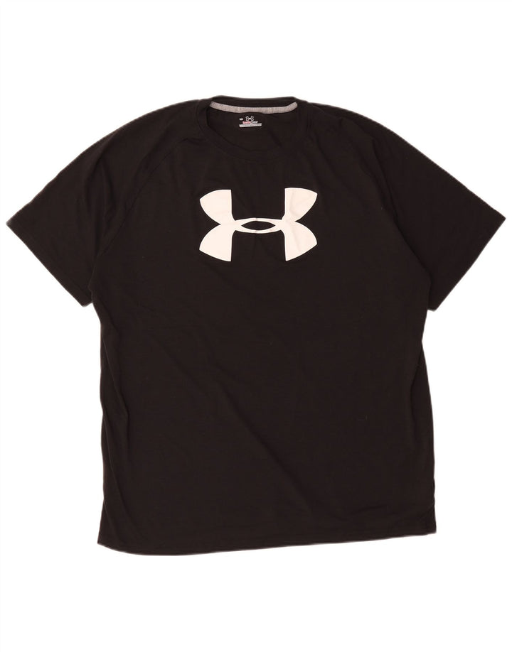 Męski T-shirt z grafiką Under Armour Heat Gear, duży, czarny, poliestrowy