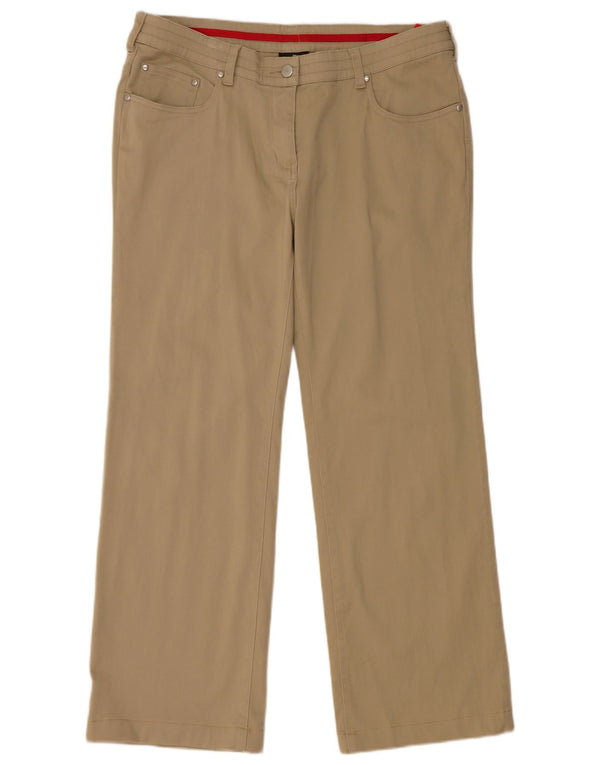 Damskie proste spodnie Fila UK 16 Large W36 L28 Khaki Cotton