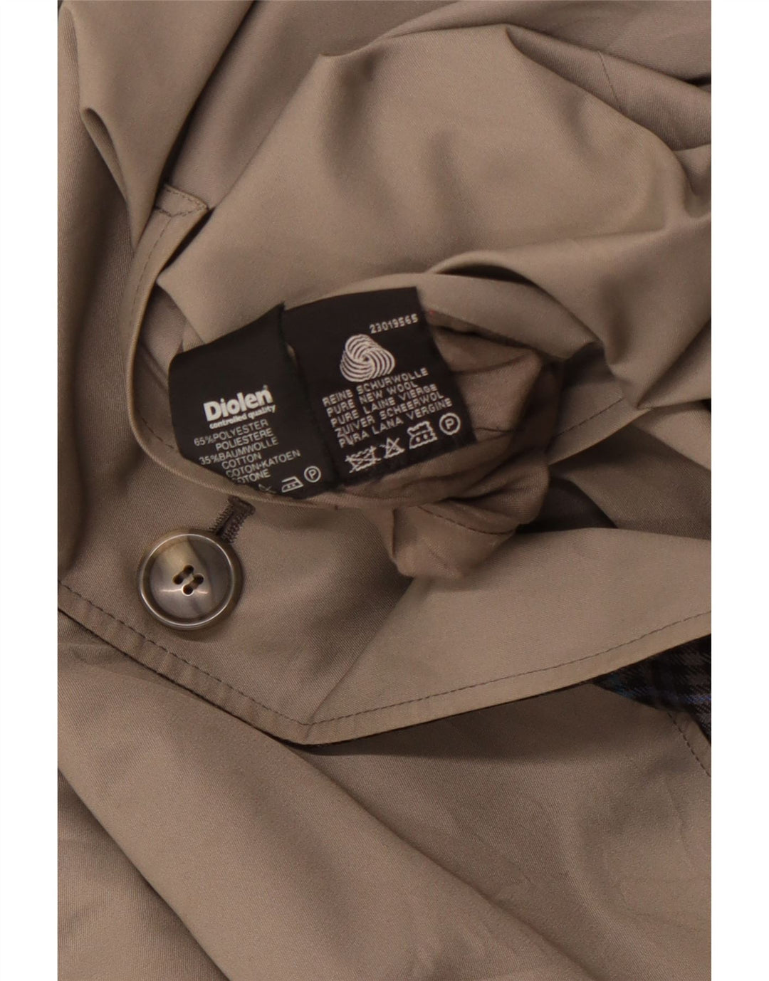 Dwustronny trencz męski DIOLEN UK 40, duży, szary, poliester w kratę