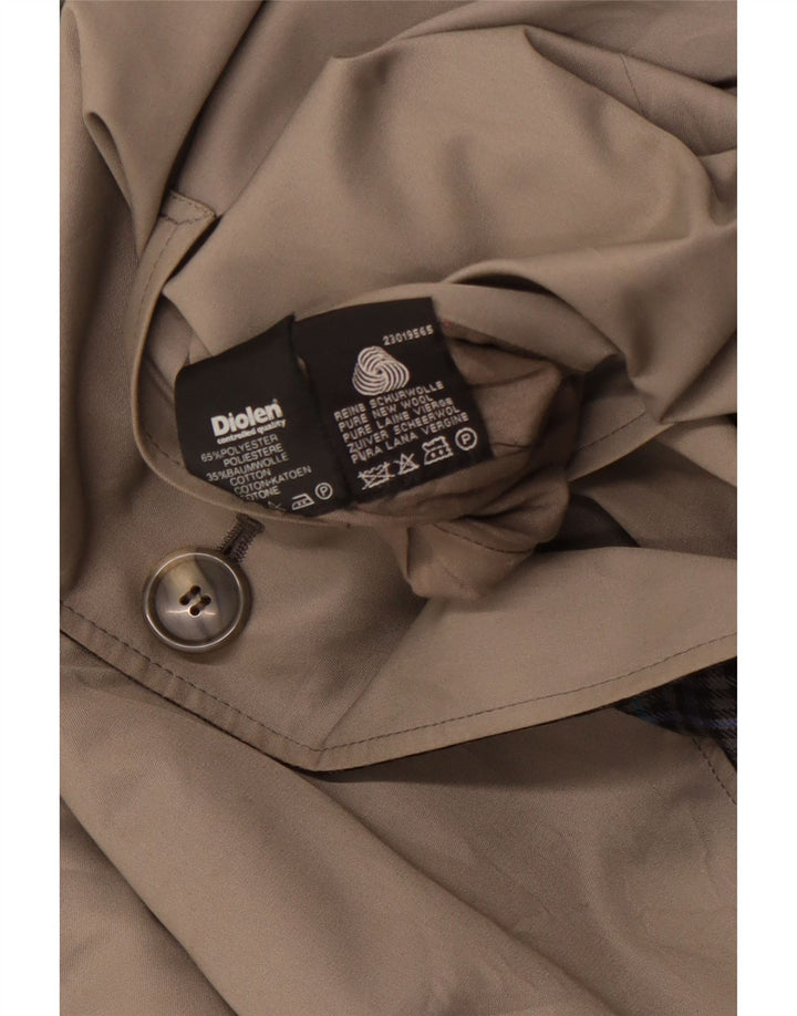 Dwustronny trencz męski DIOLEN UK 40, duży, szary, poliester w kratę