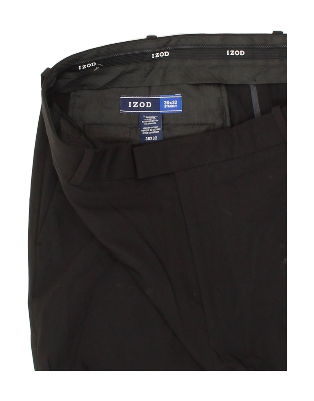 IZOD Mens Slim Suit Trousers W36 L32 Black Polyester Vintage Izod and Second-Hand Izod from Messina Hembry 