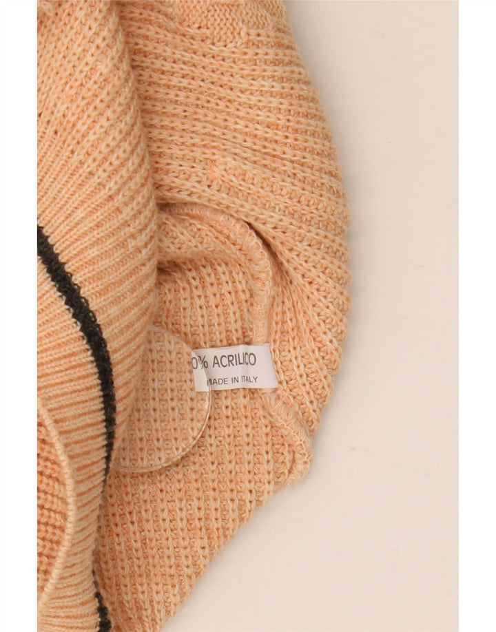 Vintage męski sweter o luźnym kroju, średni beżowy akryl