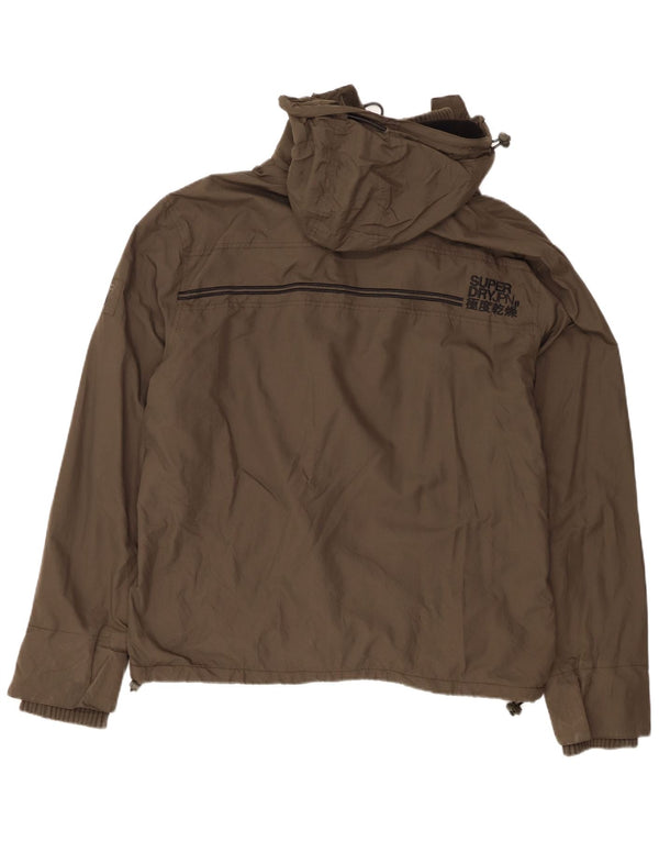 Męska kurtka wiatrówka z kapturem Superdry UK 46 3XL Khaki Nylon