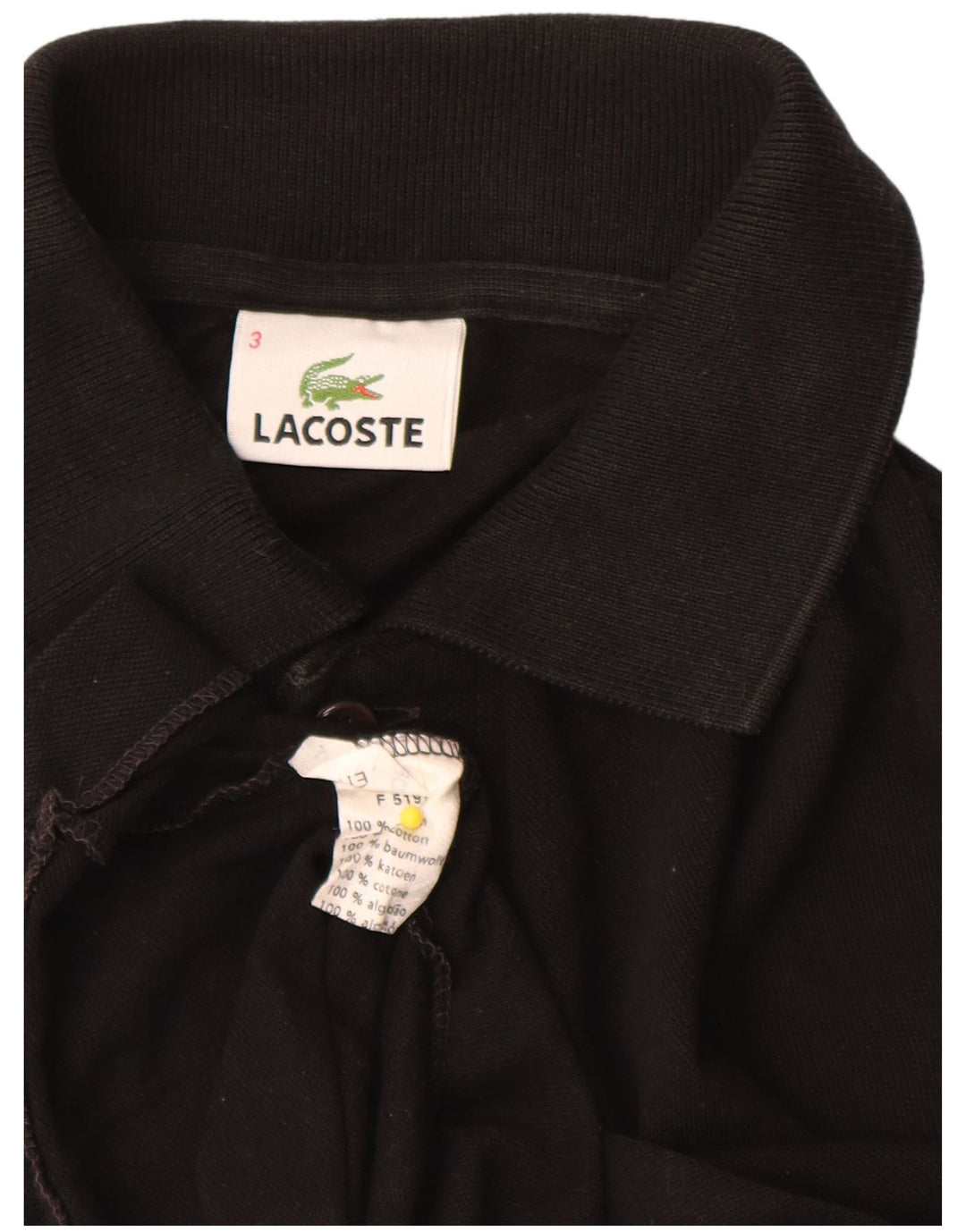 Męska koszulka polo Lacoste, rozmiar 3, mała, czarna, bawełniana