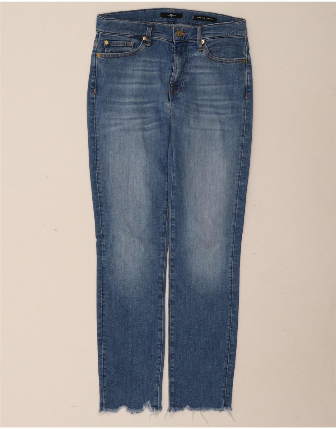 Damskie jeansy slim 7 For All Mankind W28 L28 Niebieska bawełna