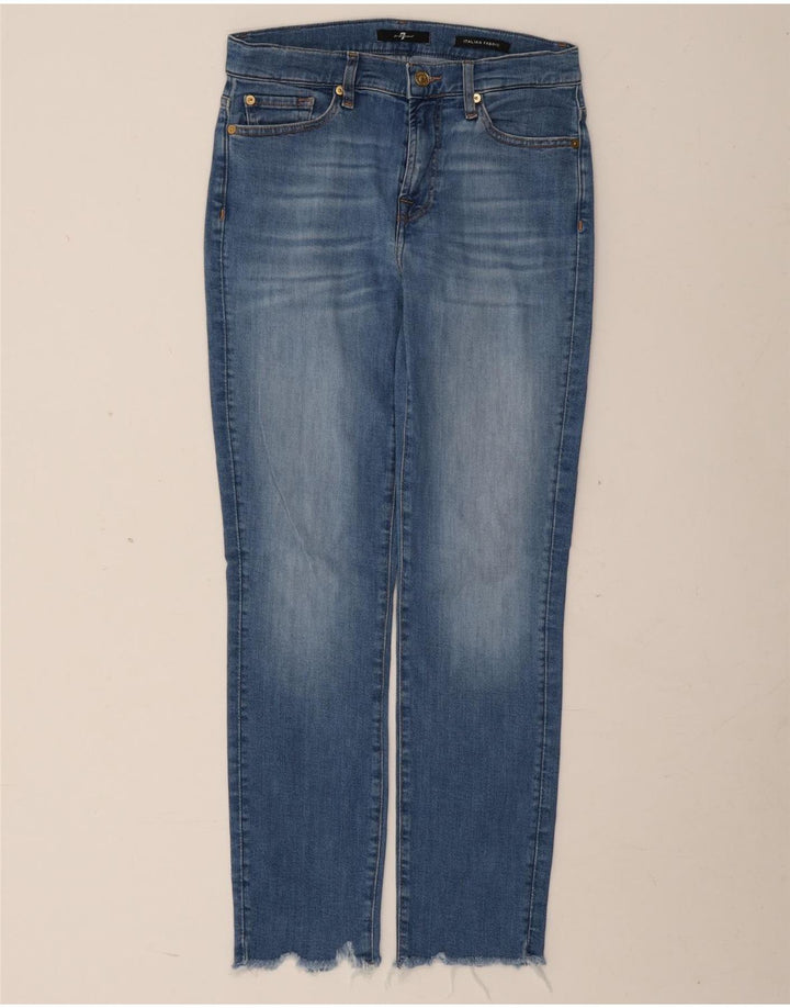 Damskie jeansy slim 7 For All Mankind W28 L28 Niebieska bawełna