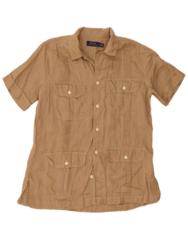 Damska koszulka Polo Ralph Lauren z długim rękawem i krótkim rękawem US 4 Small Beige Linen