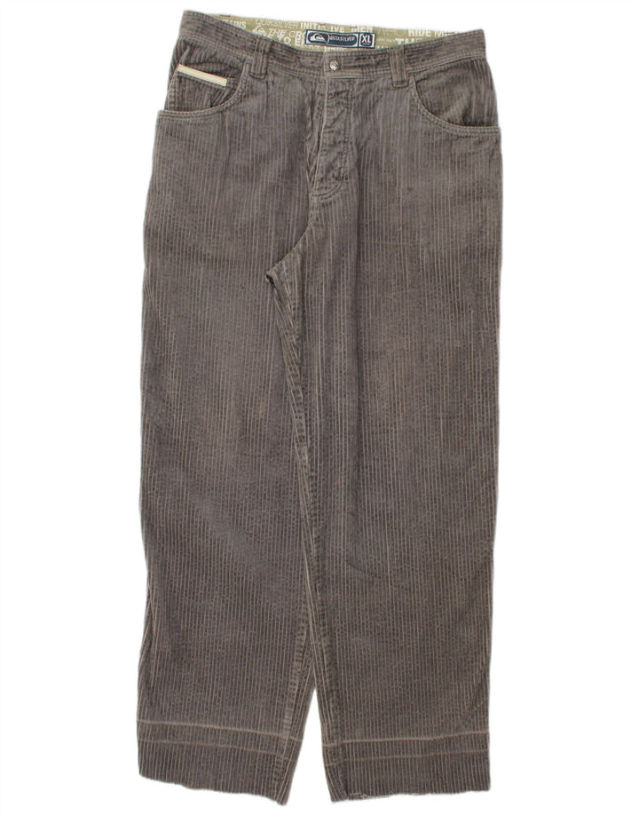 Męskie proste sztruksowe spodnie QUIKSILVER XL W36 L32 Szara bawełna