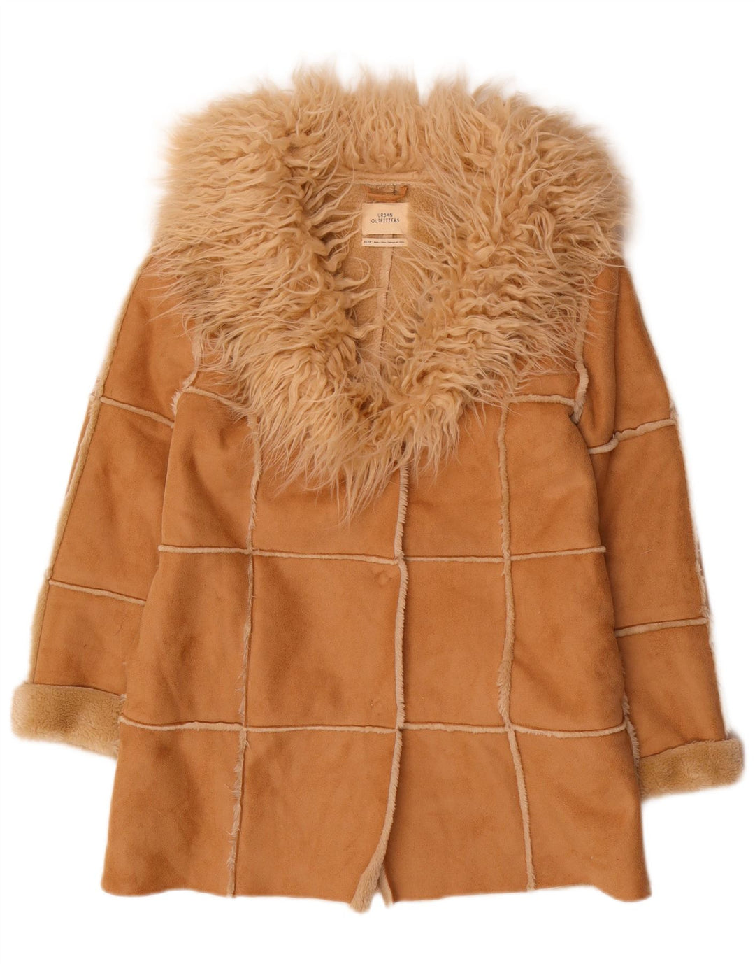 Płaszcz damski typu Sherpa URBAN OUTFITTERS UK 6 XS, beżowy poliester