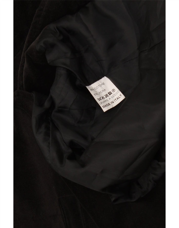 VINTAGE Womens 2 Button Blazer Jacket UK 10 Small Black Cotton Vintage Vintage and Second-Hand Vintage from Messina Hembry 