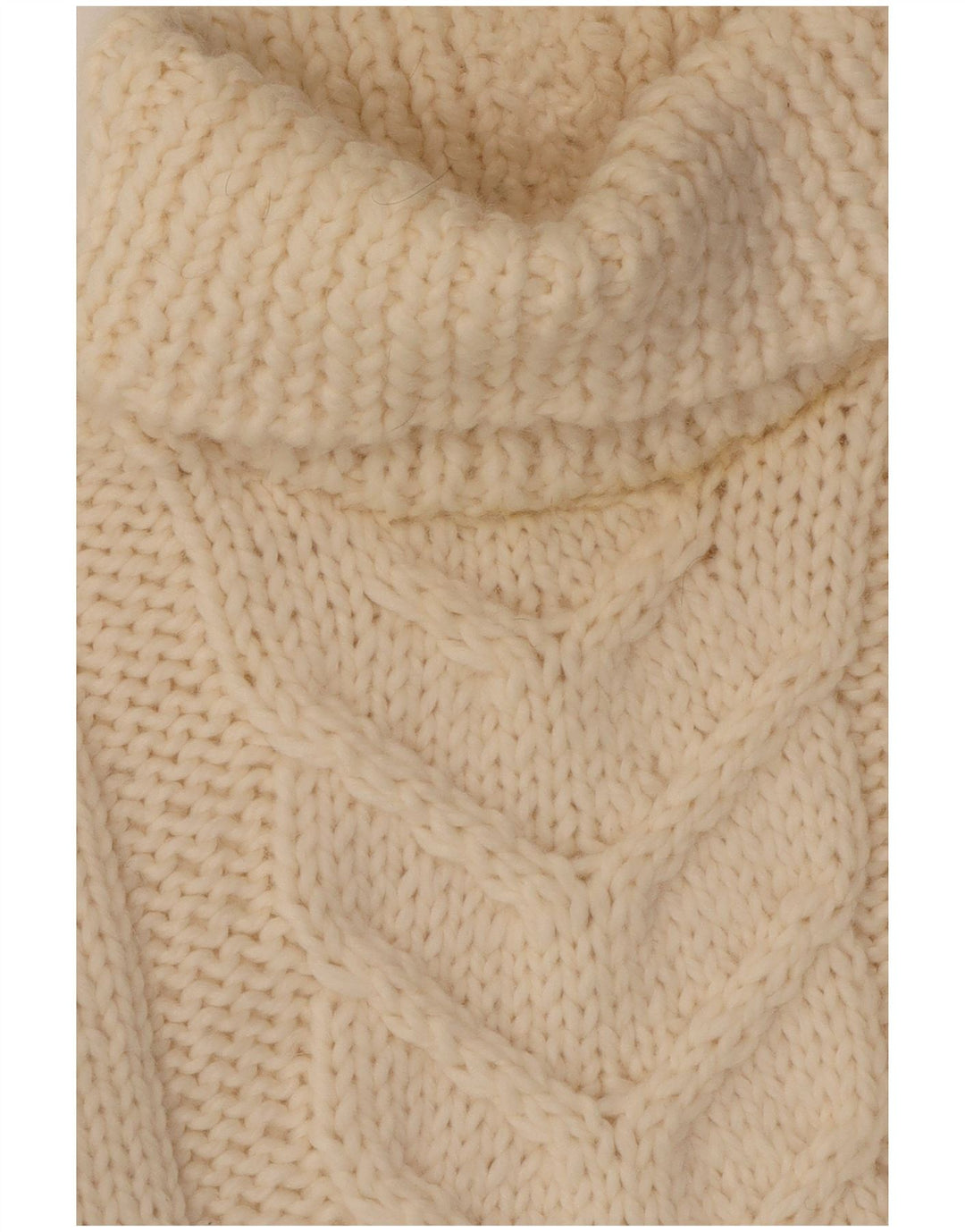Vintage damski sweter z wywijanym dekoltem UK 14 średni złamanej bieli