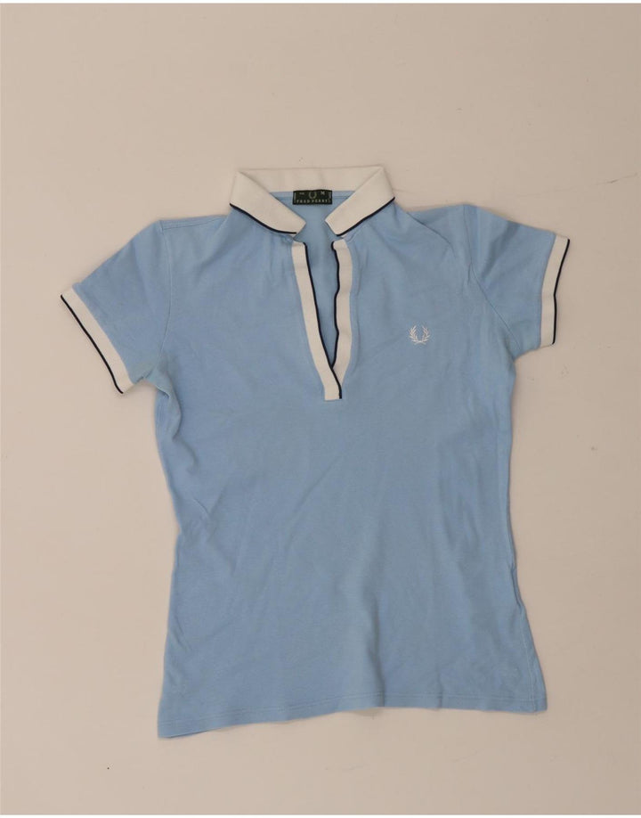 Damska koszulka polo Fred Perry, średnia niebieska, bawełniana, sportowa
