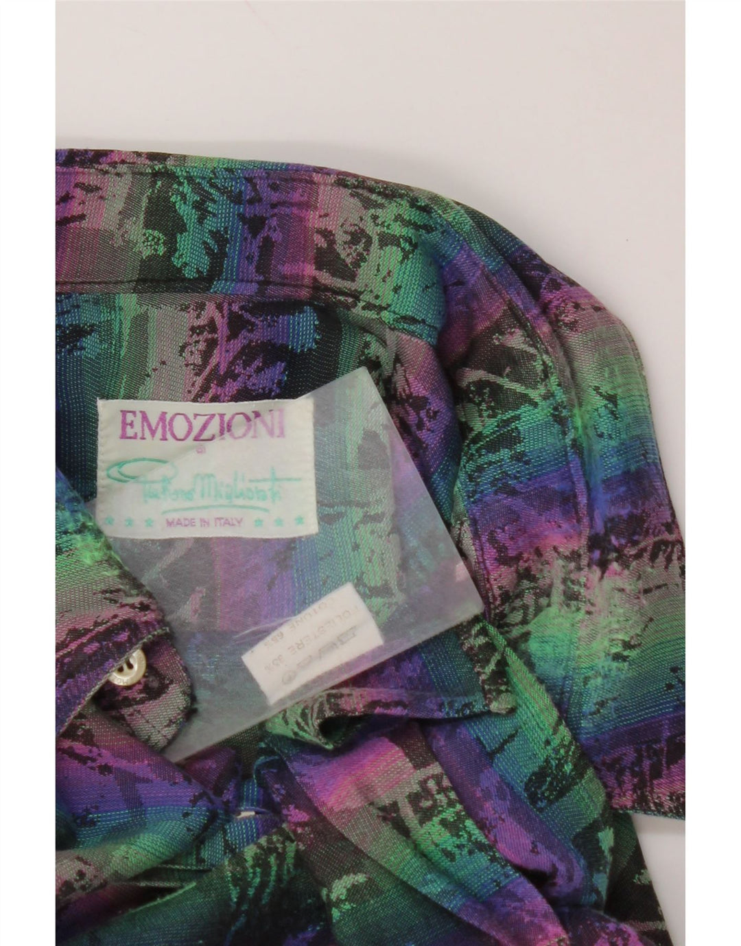 EMOZIONI Męska koszula w abstrakcyjny wzór, duża, wielobarwna, bawełniana