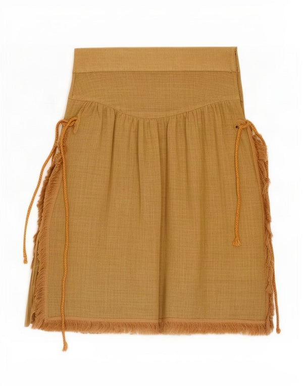 Vintage damska spódnica w kształcie litery A IT 44 Medium W28 khaki lniana