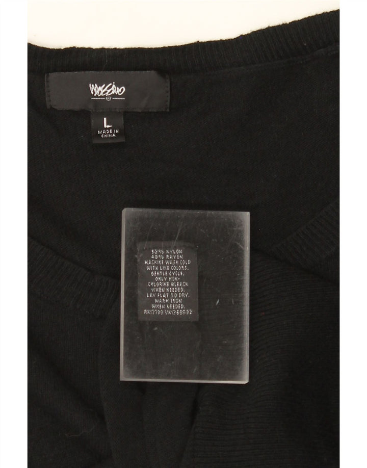 Damski sweter MOSSIMO z dekoltem w łódkę UK 14, duży, czarny nylon