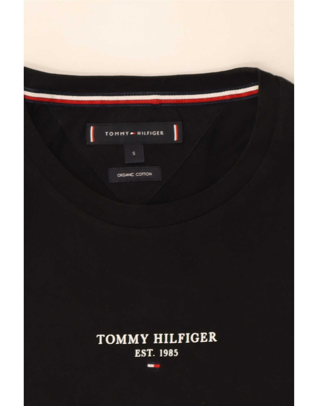 T-shirt męski Tommy Hilfiger, mały, czarny, bawełniany