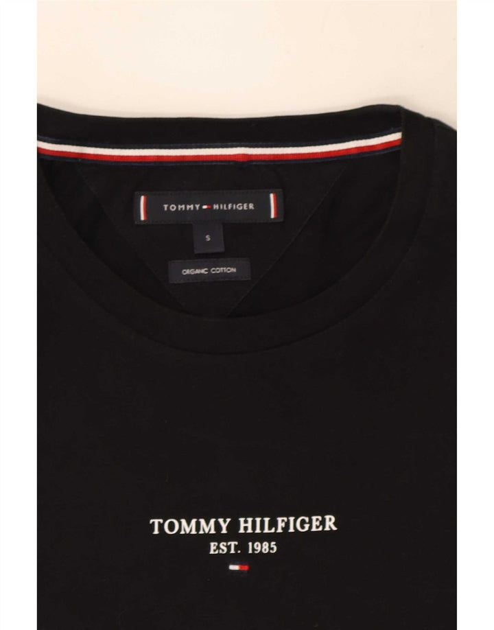 T-shirt męski Tommy Hilfiger, mały, czarny, bawełniany