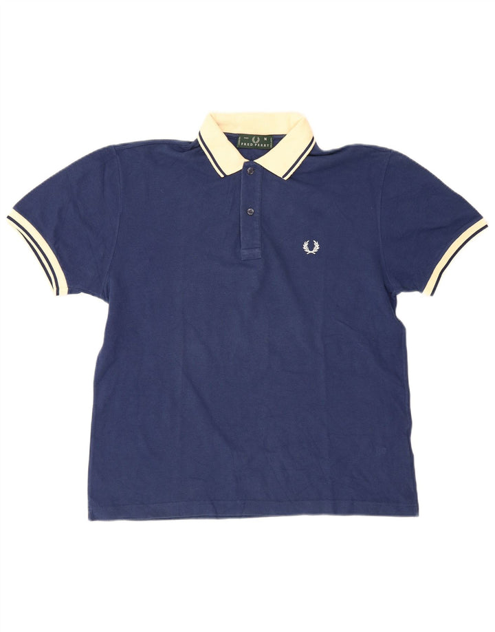 Męska koszulka polo Fred Perry, średnia, granatowa, bawełniana w bloki kolorów
