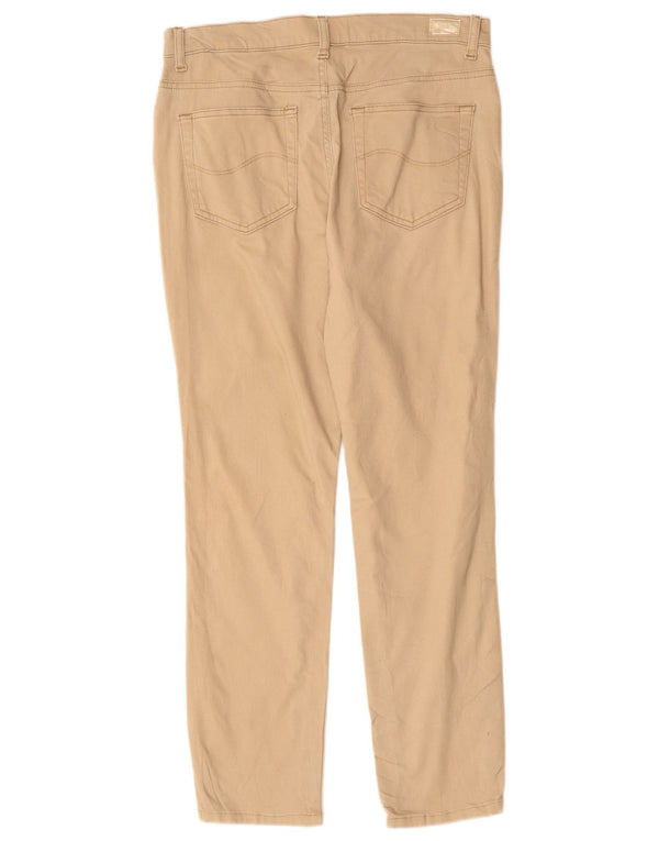 LEE Womens Mid Rise Relaxed Fit Casual Trousers US 12 Large W32 L27 Beige