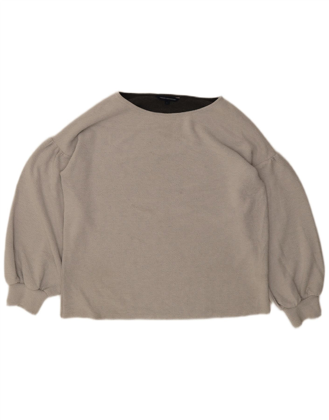 Damski sweter z dekoltem w łódkę French Connection UK 16, duży, szary