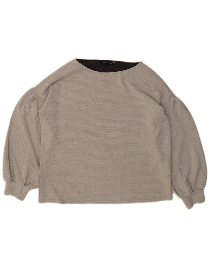 Damski sweter z dekoltem w łódkę French Connection UK 16, duży, szary