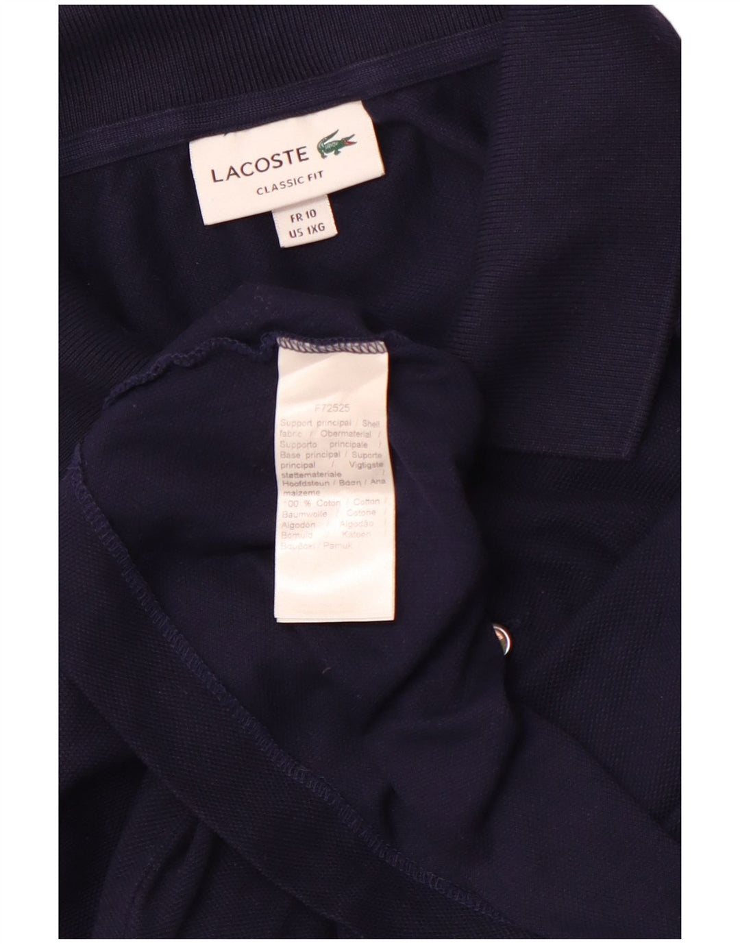 Męska koszulka polo LACOSTE o klasycznym kroju, rozmiar 10, 5XL, granatowa, bawełniana