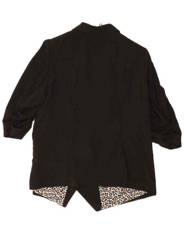 MARKS & SPENCER Damska marynarka z rękawami 3/4 i otwartymi UK 20 2XL Czarna