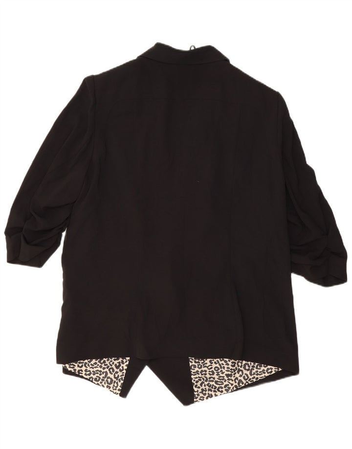 MARKS & SPENCER Damska marynarka z rękawami 3/4 i otwartymi UK 20 2XL Czarna