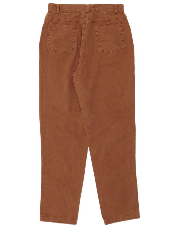 Malinowe damskie jeansy z wysokim stanem UK 14 Medium W30 L29 Brązowa bawełna