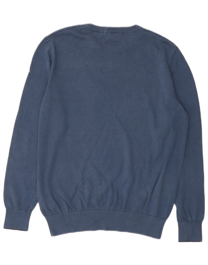 Męski sweter Timberland z okrągłym dekoltem, średnioniebieski, bawełniany
