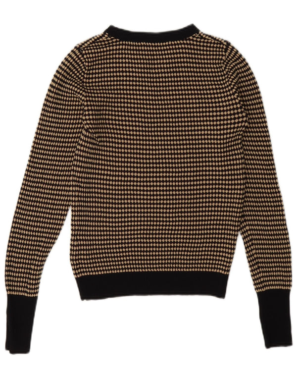 Damski sweter Zara z okrągłym wycięciem pod szyją UK 12 Średni brązowy geometryczny