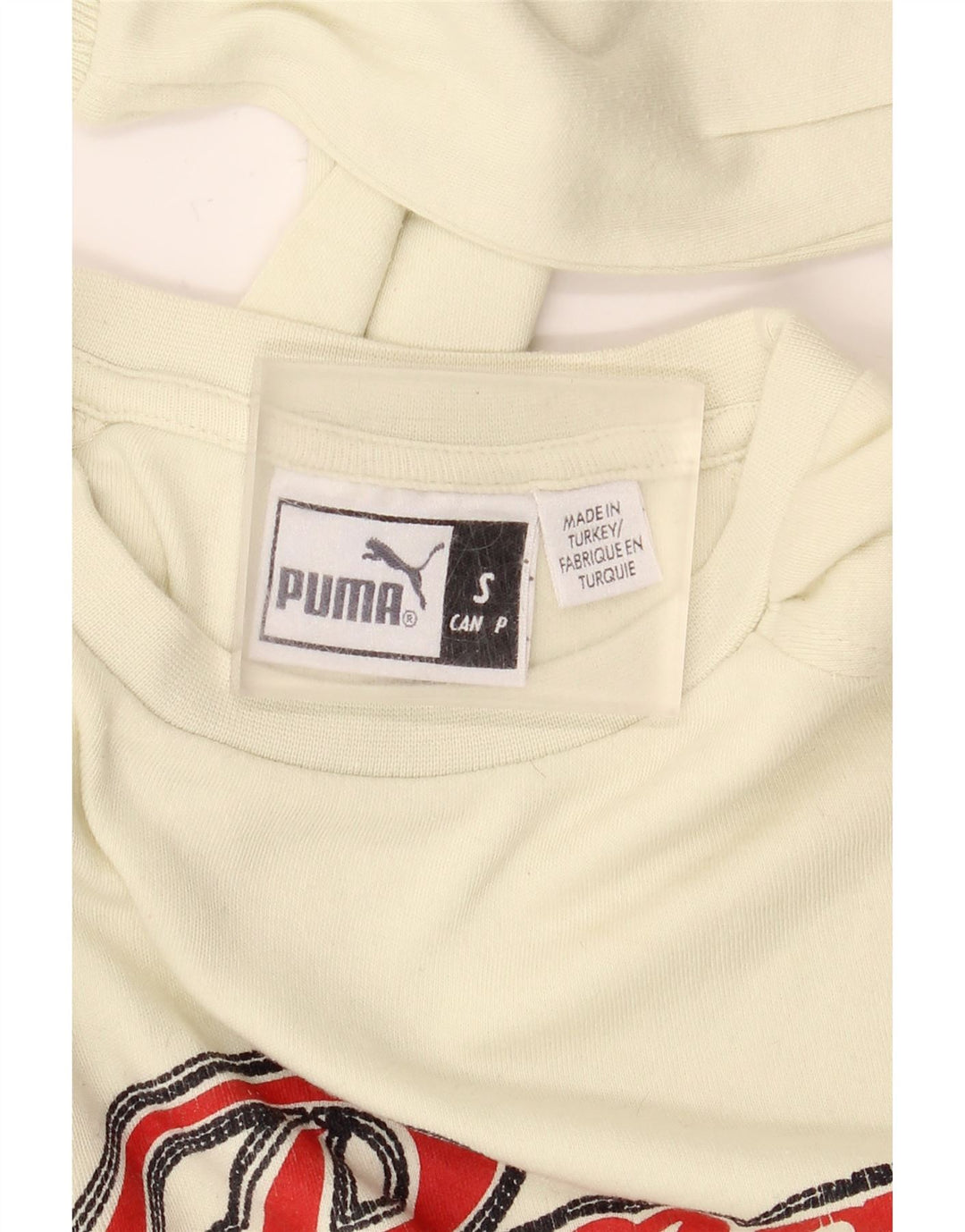 Męski graficzny top Puma z długim rękawem, mały, biały, bawełniany