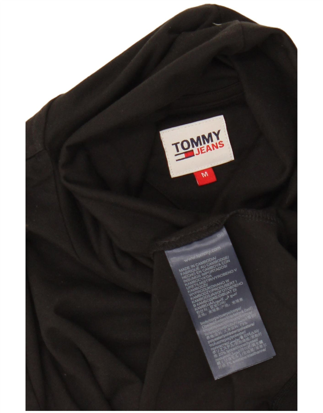 Damski top graficzny Tommy Hilfiger z długim rękawem, UK 14, średni czarny poliester