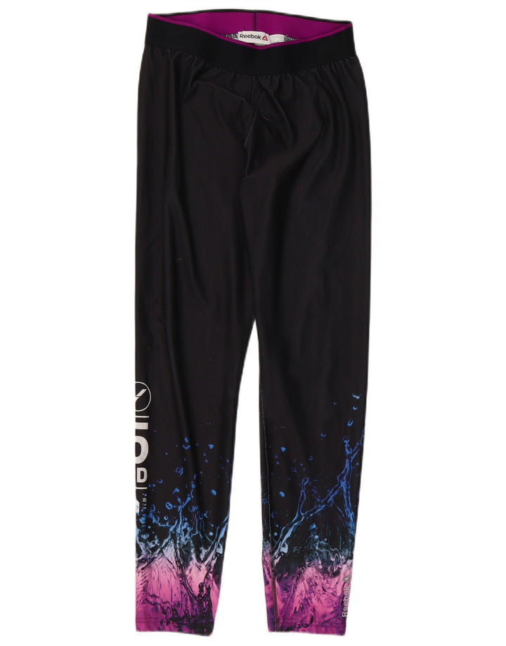 Damskie legginsy Reebok Graphic UK 12/14 w kolorze średniej czerni