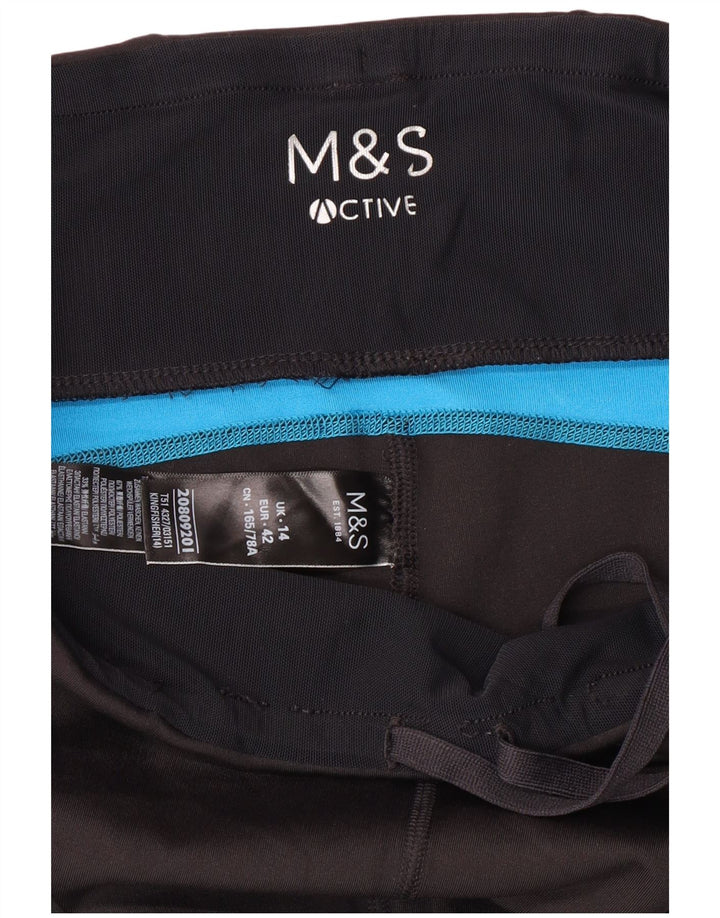 Legginsy damskie Marks & Spencer UK 14, poliester w kolorze średniej czerni
