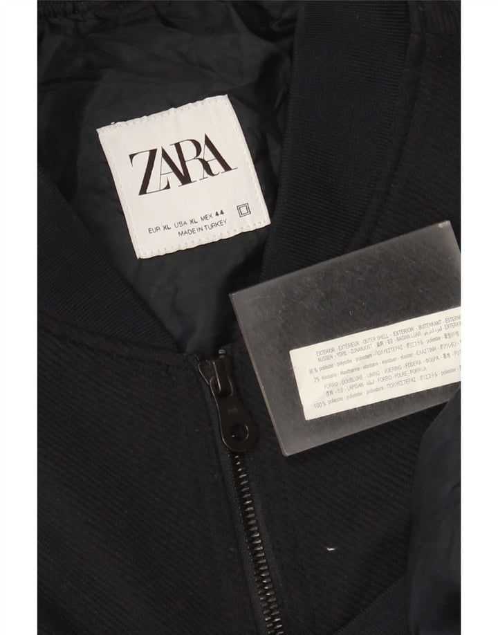 Męska kurtka bomberka Zara UK 42 XL, granatowa, poliester
